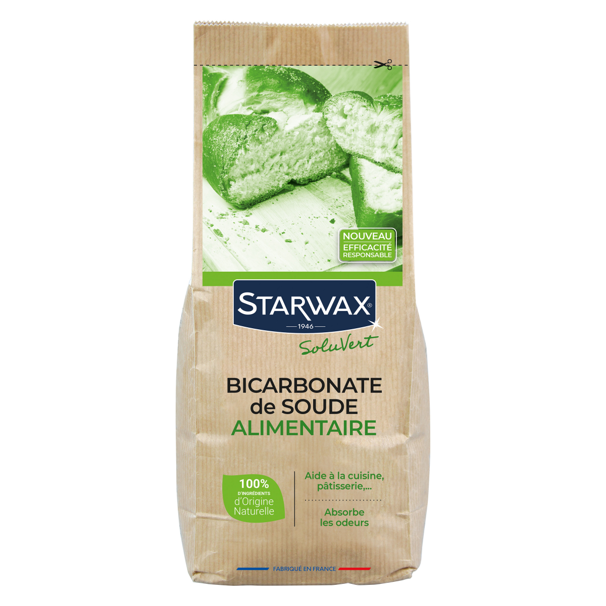 Bicarbonate de soude alimentaire 1kg Ecocert Starwax Soluvert